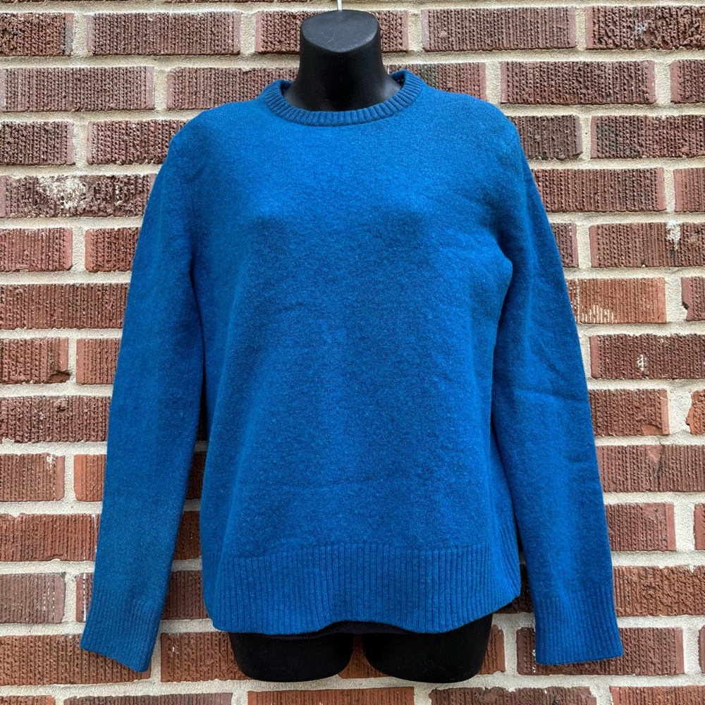 Banana Republic Sweater Womens Large Teal Merino Wool Blend Casual Crew Neck